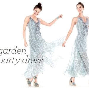 CAbi Garden Party Maxi Dress #5104 Size 6 Sheer Provincial maxi Asymmetrical